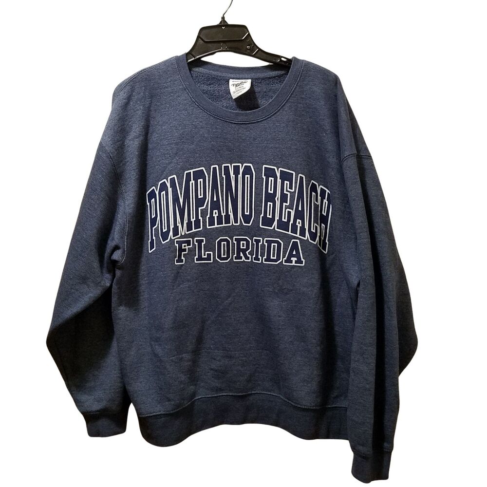 Pompano Beach Florida Crewneck Sweatshirt Women’s XL Heather Blue Pacific & Co